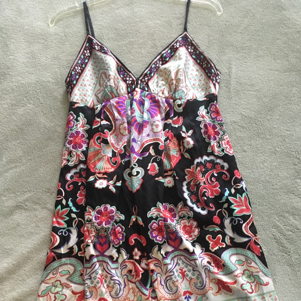 Misses Multi Colored Silk Dress. Size 6